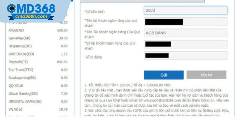 Hướng dẫn chi tiết cách nạp tiền CMD368